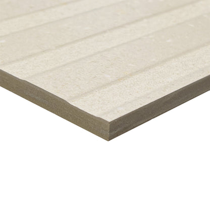24" x 48" Italian Geology Matte Fluted 3D Ribbed Stone Look Porcelain Wall Tile