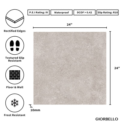 24” x 24” Ambience Italian Porcelain Floor and Wall Tile