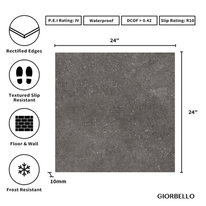 24” x 24” Ambience Italian Porcelain Floor and Wall Tile