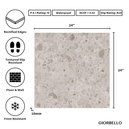 24” x 24” Ambience Italian Porcelain Floor and Wall Tile