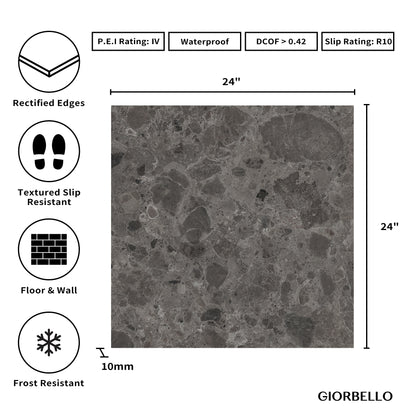 24” x 24” Ambience Italian Porcelain Floor and Wall Tile