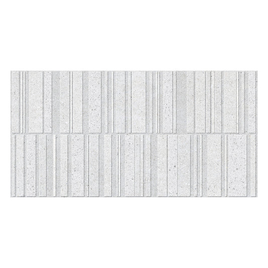 12” x 24” Spanish Silis 3D Fluted Terrazzo Look Matte Porcelain Floor and Wall Tile