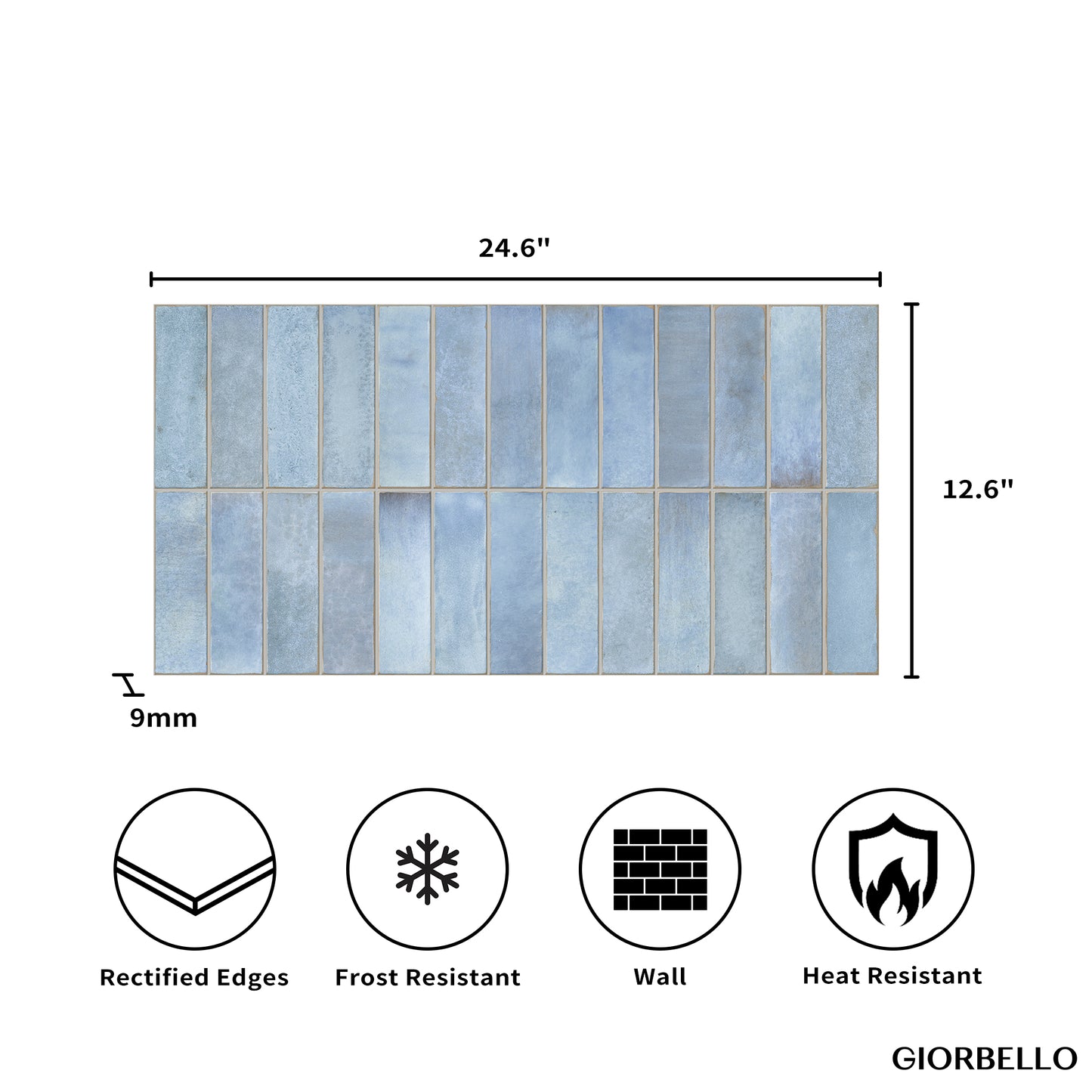 12” x 24” Spanish Artis Glazed Porcelain Wall Tile