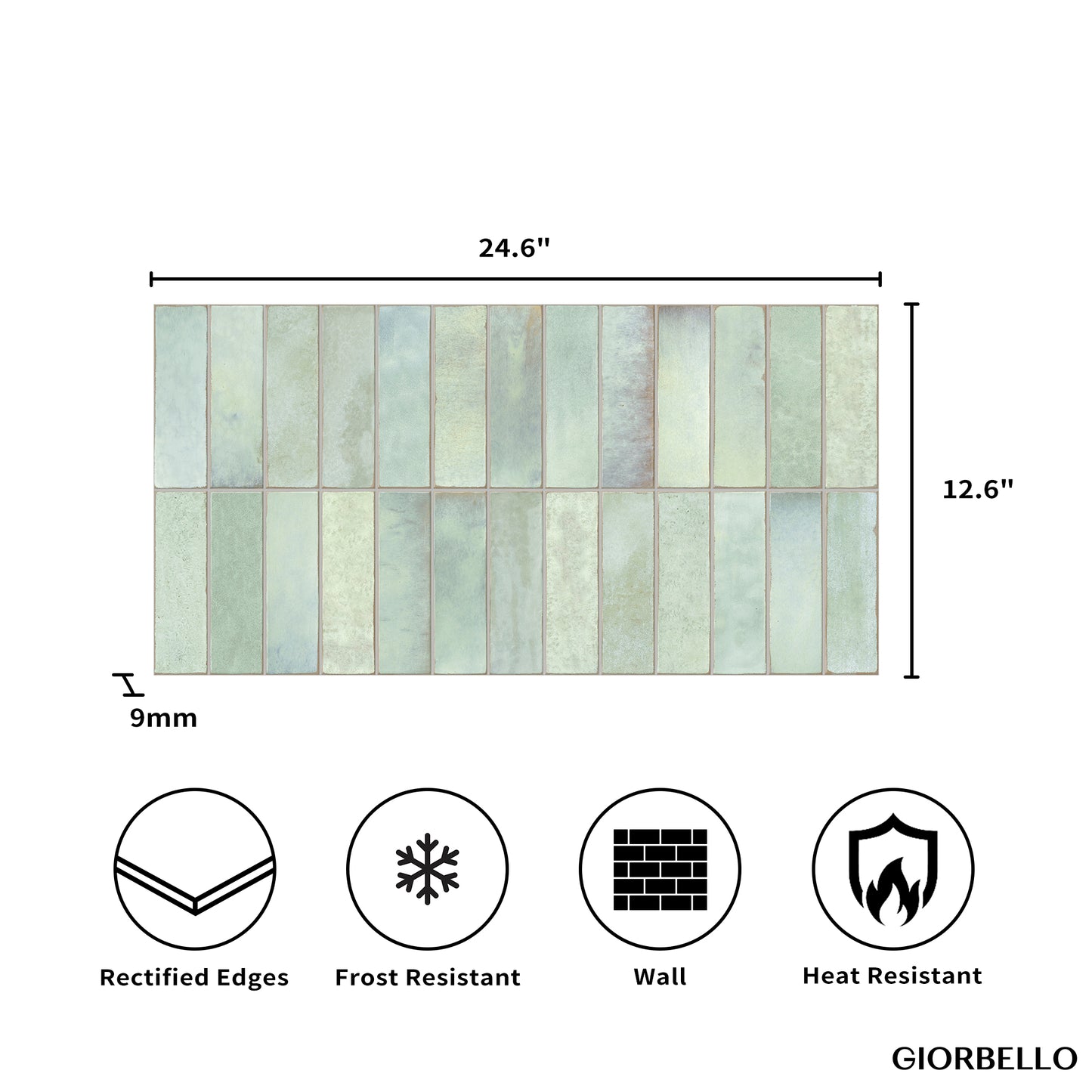 12” x 24” Spanish Artis Glazed Porcelain Wall Tile