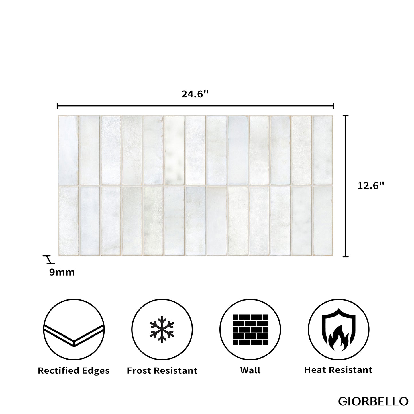 12” x 24” Spanish Artis Glazed Porcelain Wall Tile