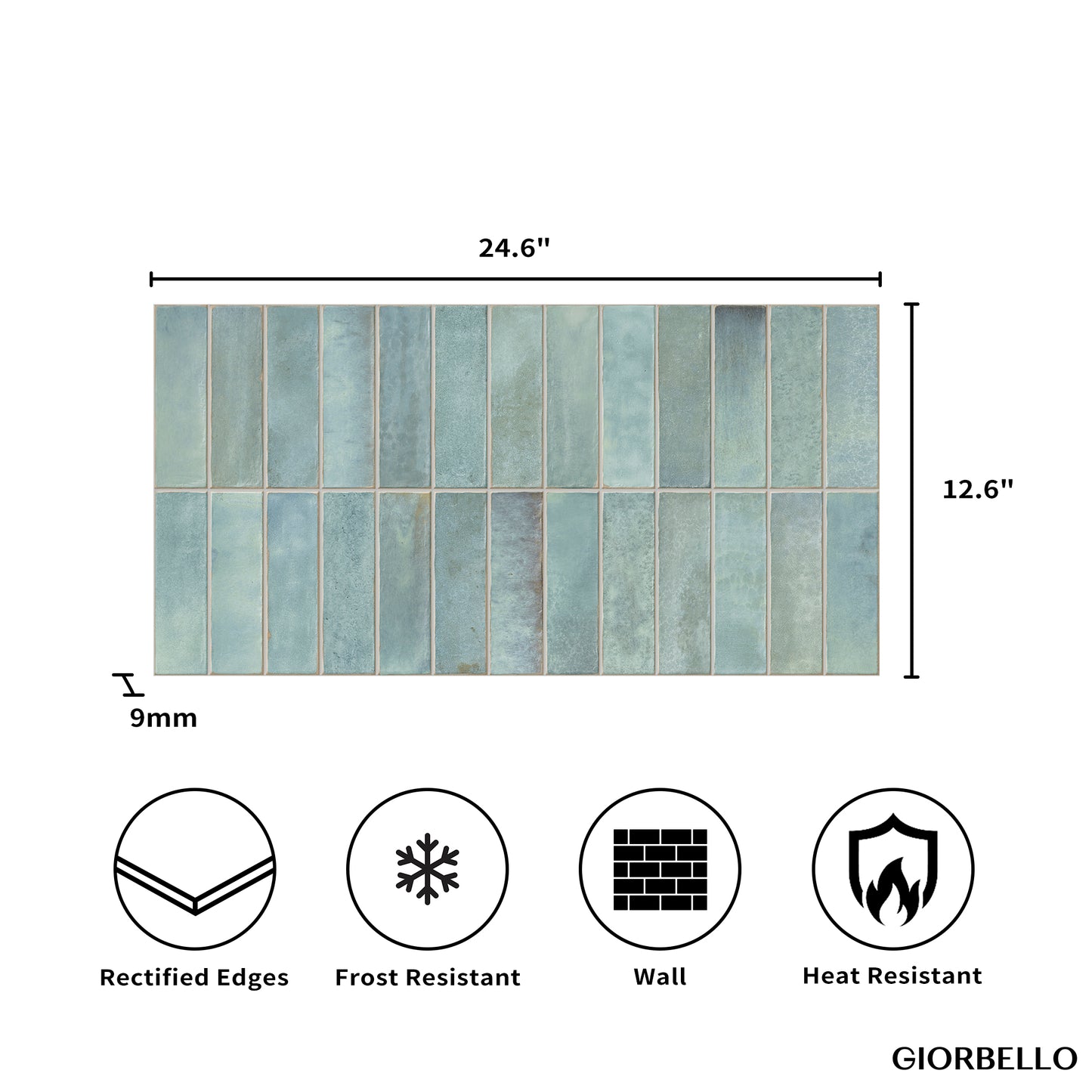 12” x 24” Spanish Artis Glazed Porcelain Wall Tile