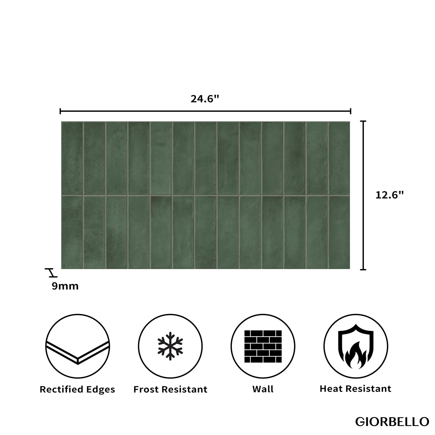 12” x 24” Spanish Artis Glazed Porcelain Wall Tile