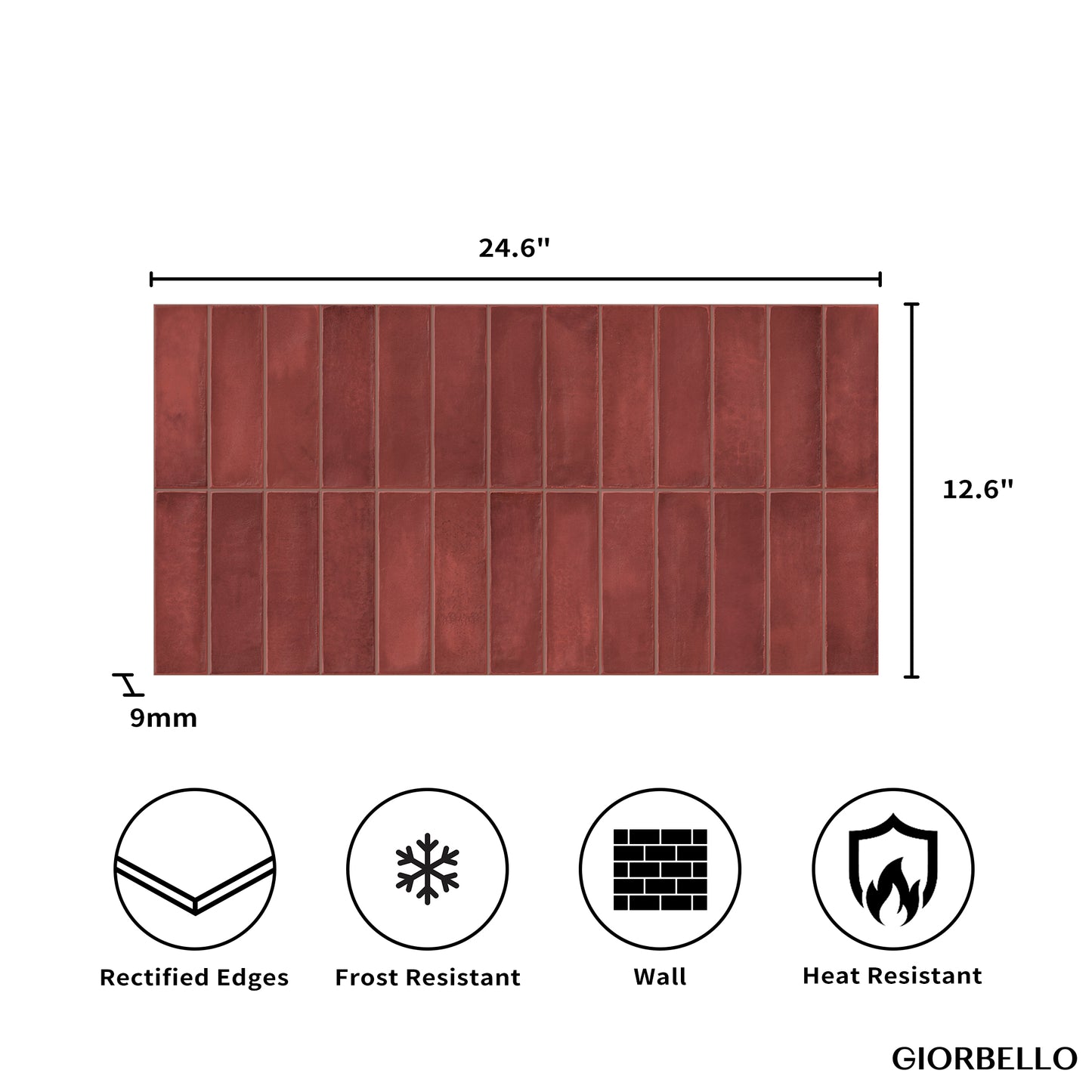 12” x 24” Spanish Artis Glazed Porcelain Wall Tile