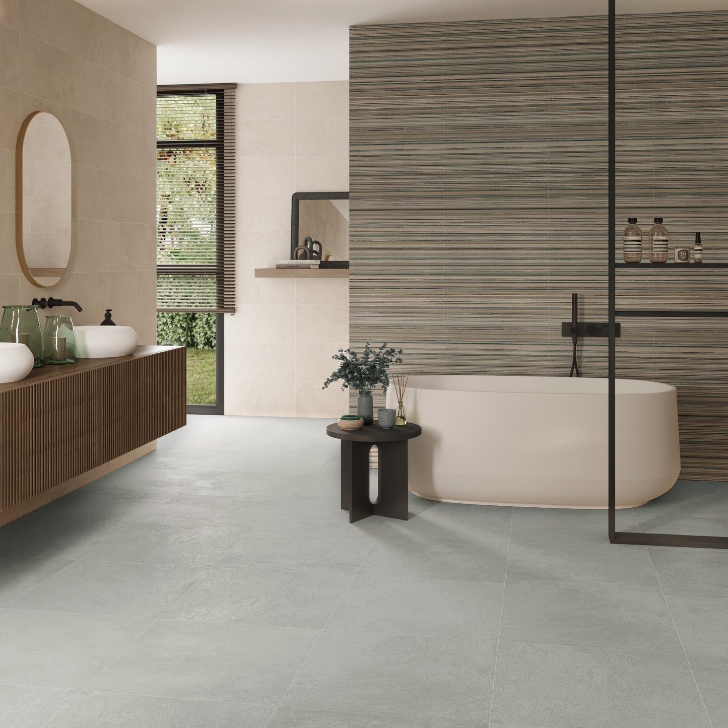 24” x 24” Spanish Armonia Matte Stone Look Porcelain Floor and Wall Tile
