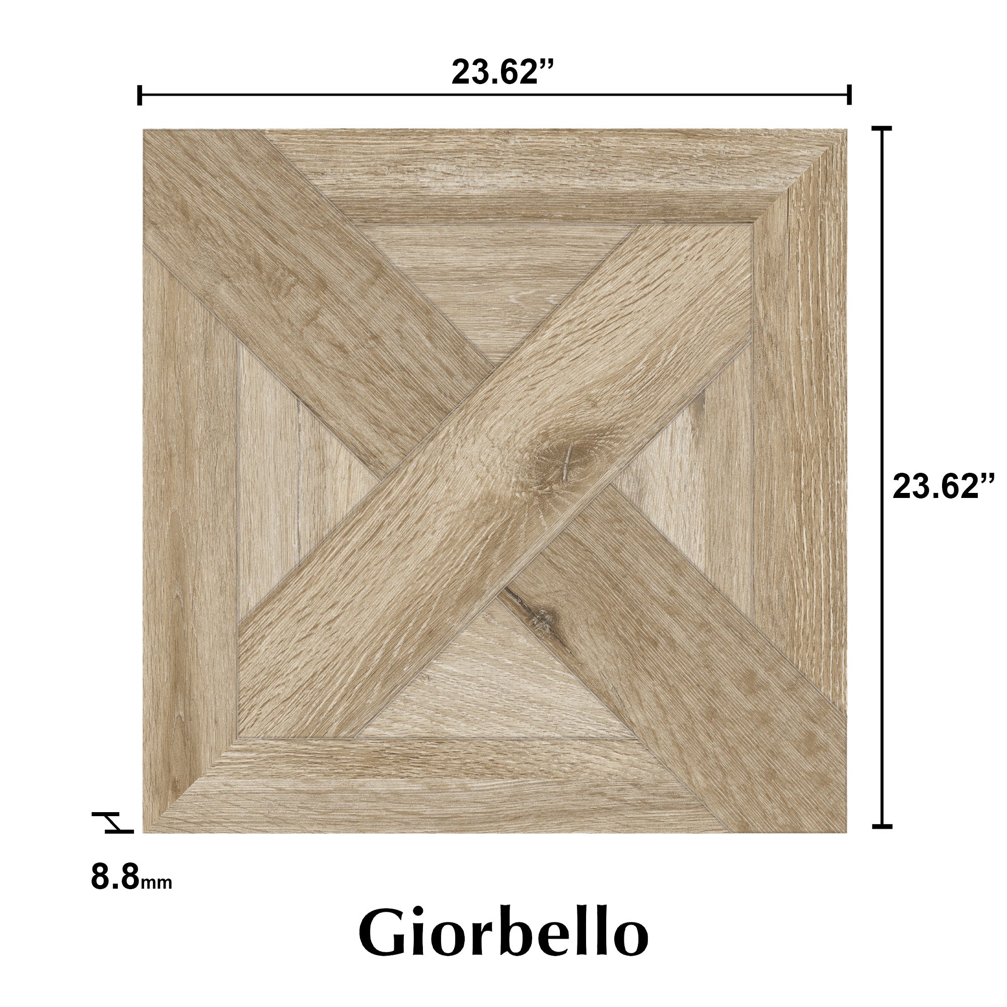 24” x 24” Spanish Arborix Matte Wood Look Porcelain Floor and Wall