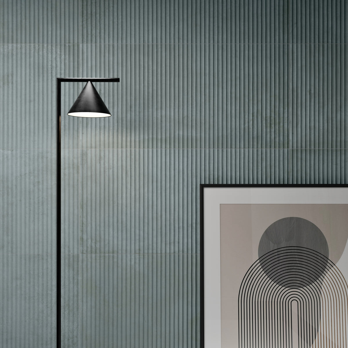 24" x 48" Spanish Iconic 3D Matte Concrete Look Porcelain Wall Tile