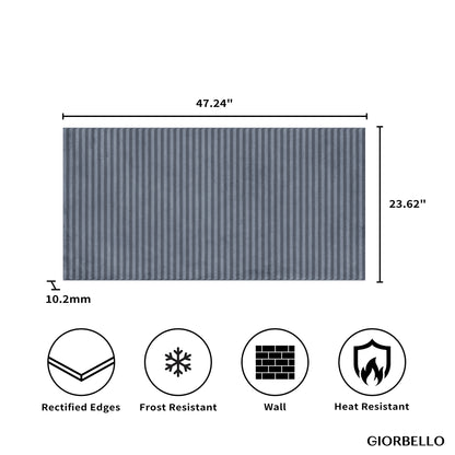 24" x 48" Spanish Iconic 3D Matte Concrete Look Porcelain Wall Tile