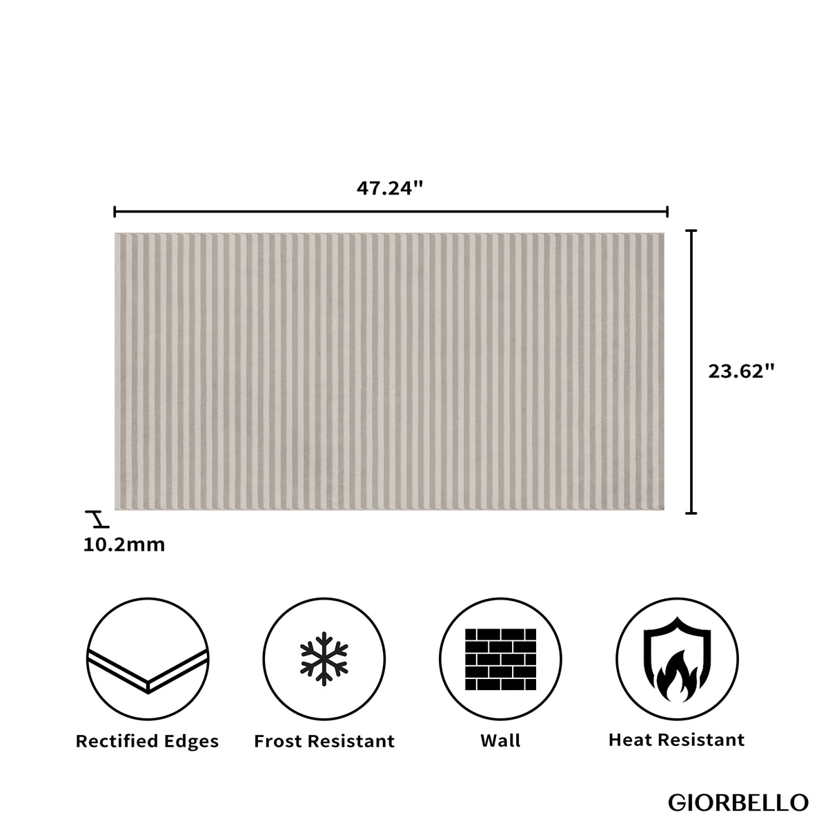 24" x 48" Spanish Iconic 3D Matte Concrete Look Porcelain Wall Tile