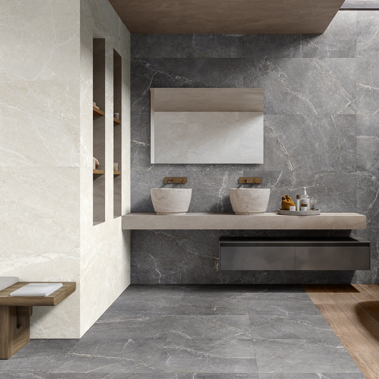 24” x 24” Spanish NoirBlanc Matte Porcelain Floor and Wall Tile