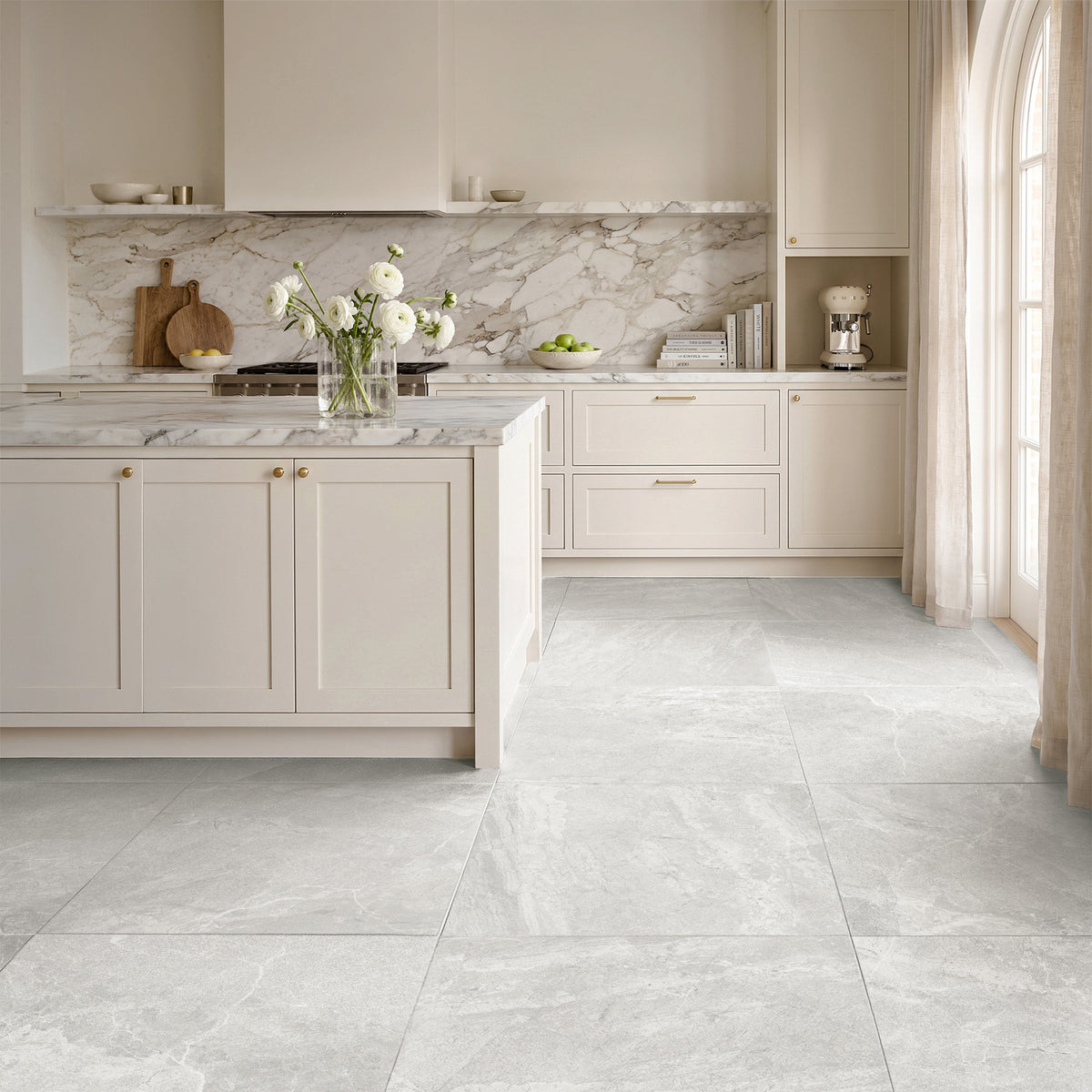 24” x 24” Spanish NoirBlanc Matte Porcelain Floor and Wall Tile