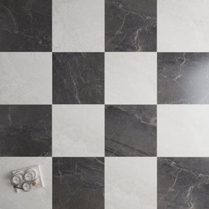 24” x 24” Spanish NoirBlanc Matte Porcelain Floor and Wall Tile