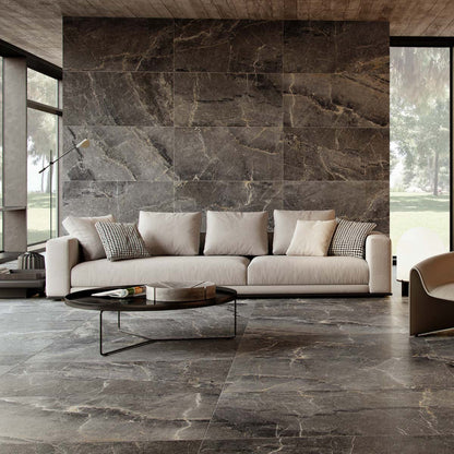 24” x 24” Spanish NoirBlanc Matte Porcelain Floor and Wall Tile