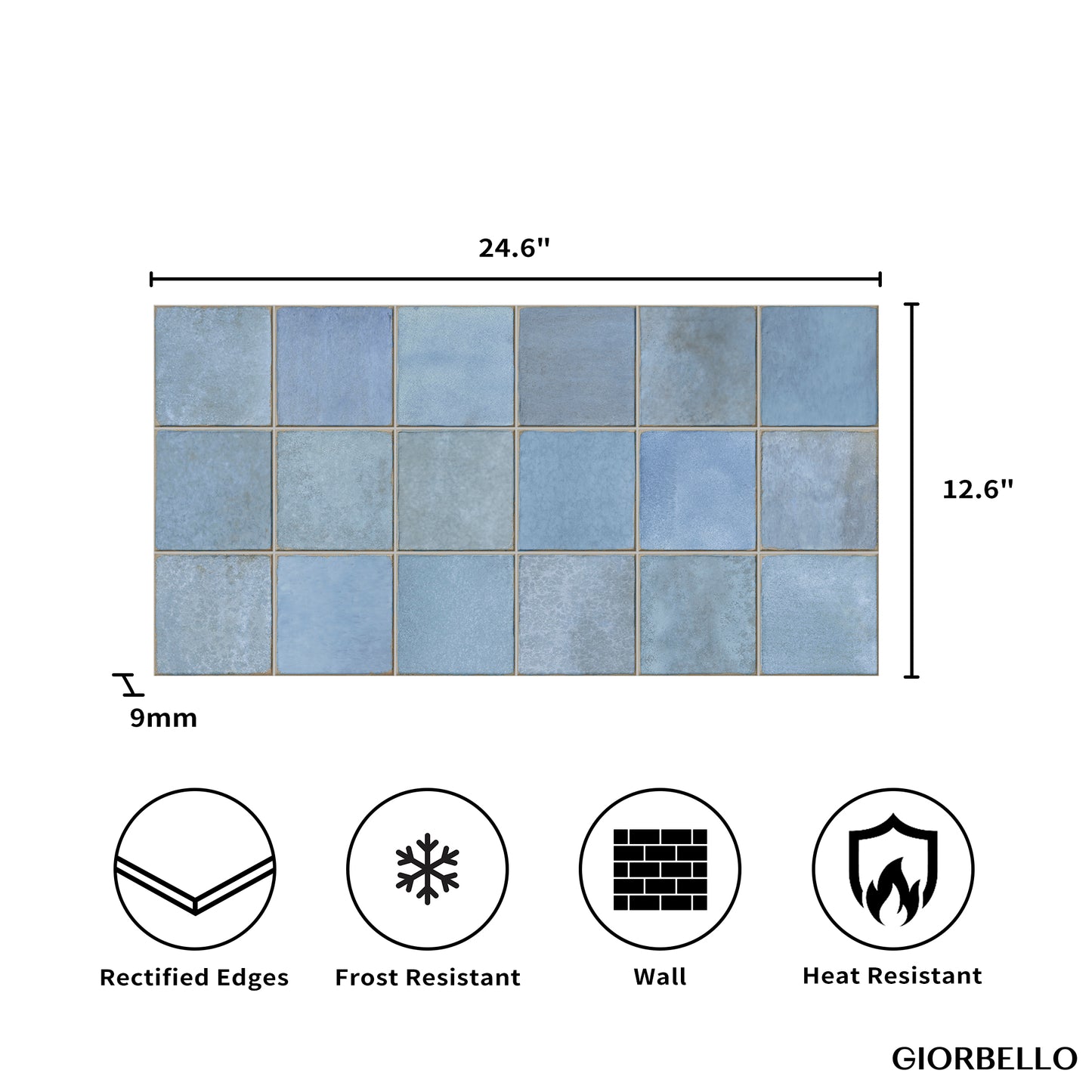 12” x 24” Spanish Amaris Glazed Porcelain Wall Tile
