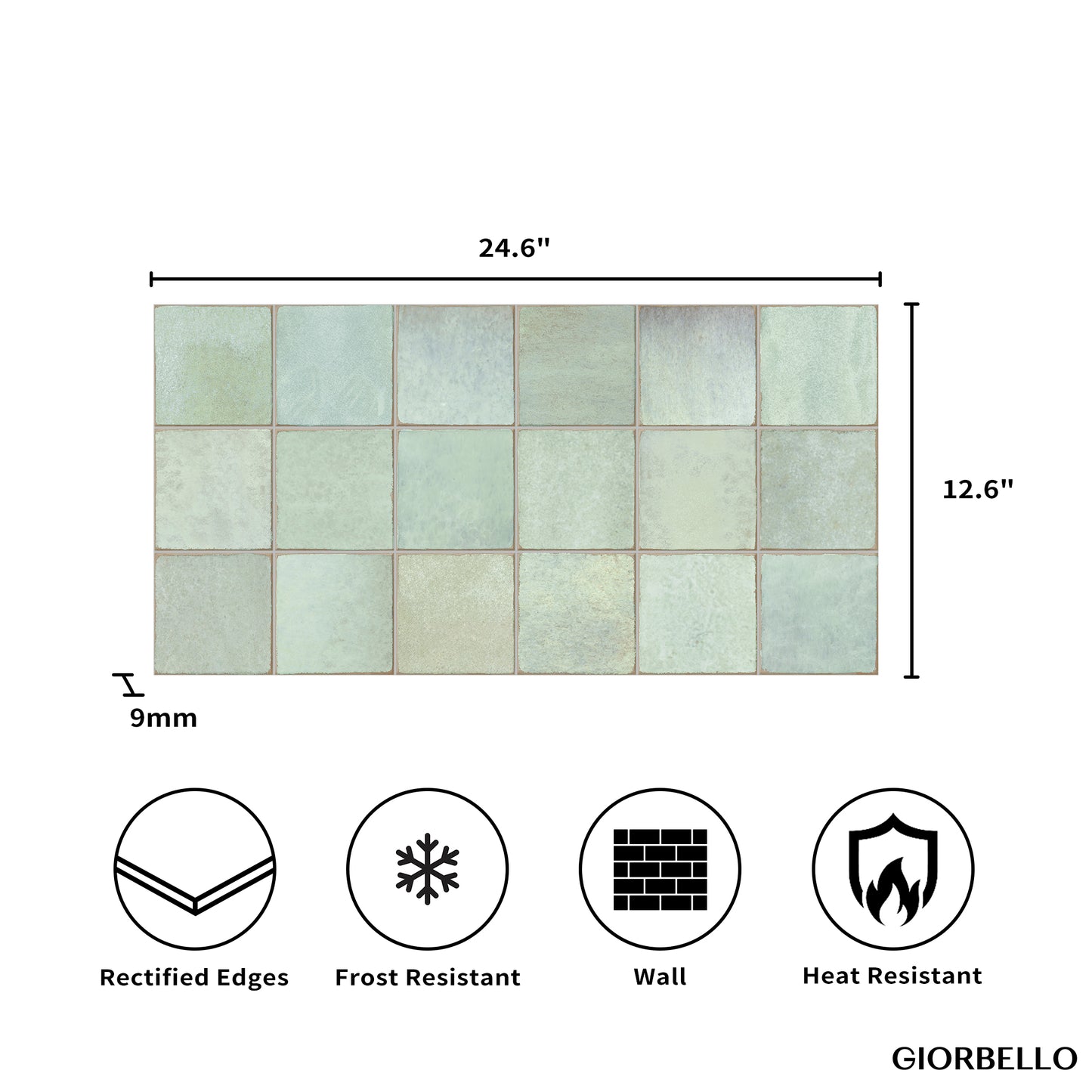 12” x 24” Spanish Amaris Glazed Porcelain Wall Tile