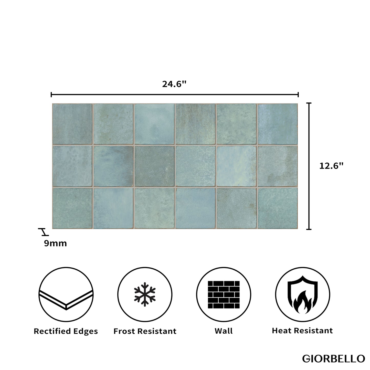 12” x 24” Spanish Amaris Glazed Porcelain Wall Tile