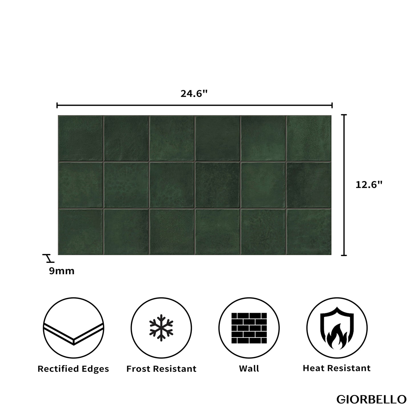 12” x 24” Spanish Amaris Glazed Porcelain Wall Tile