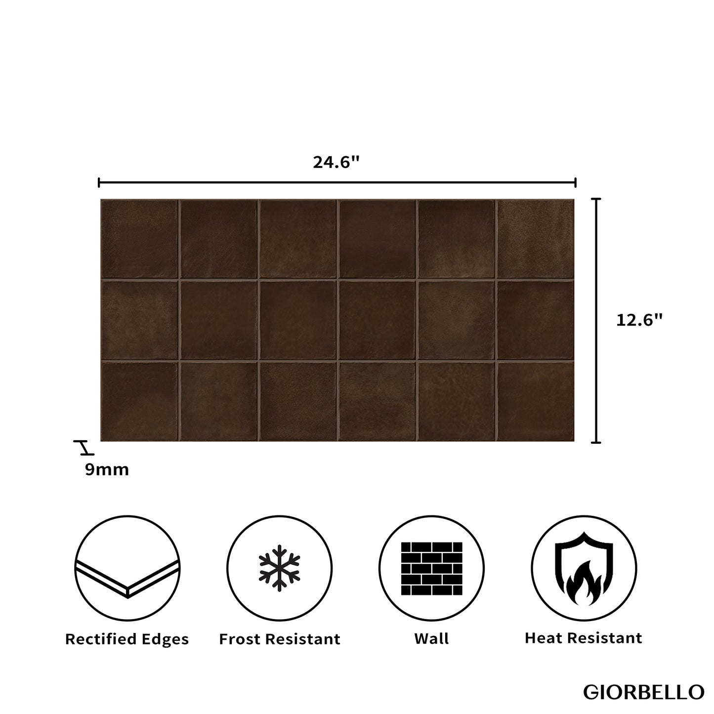 12” x 24” Spanish Amaris Glazed Porcelain Wall Tile