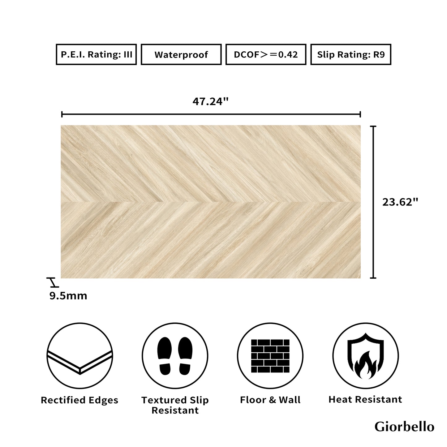24" x 48" Spanish Nook Matte Porcelain Floor and Wall Tile