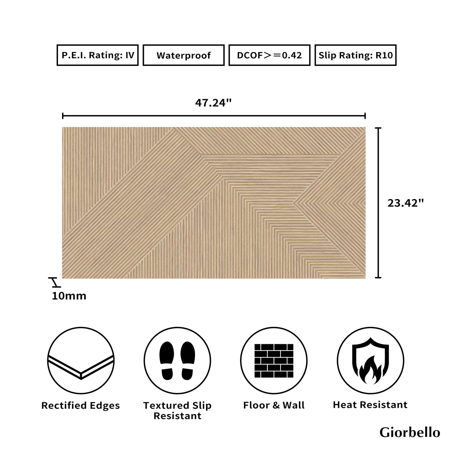 24" x 48" Spanish Nook Matte Porcelain Floor and Wall Tile