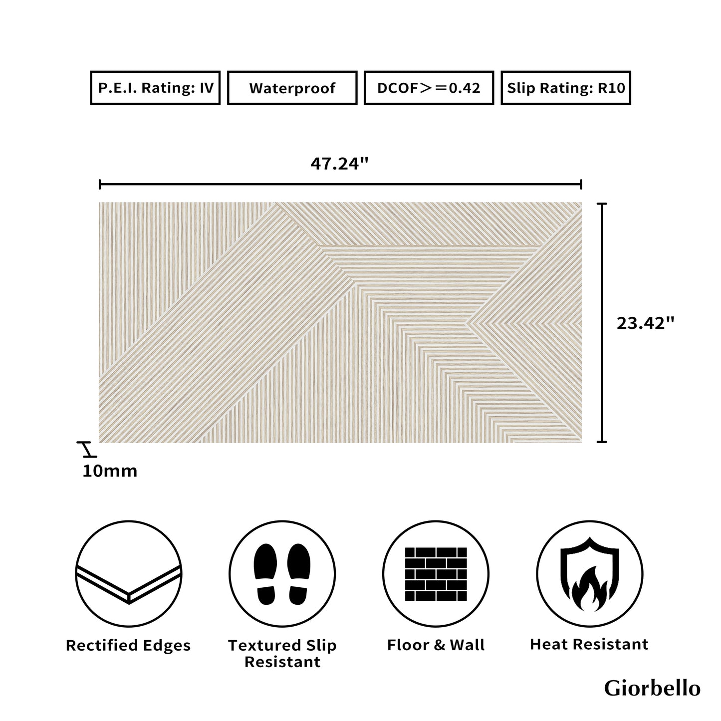 24" x 48" Spanish Nook Matte Porcelain Floor and Wall Tile