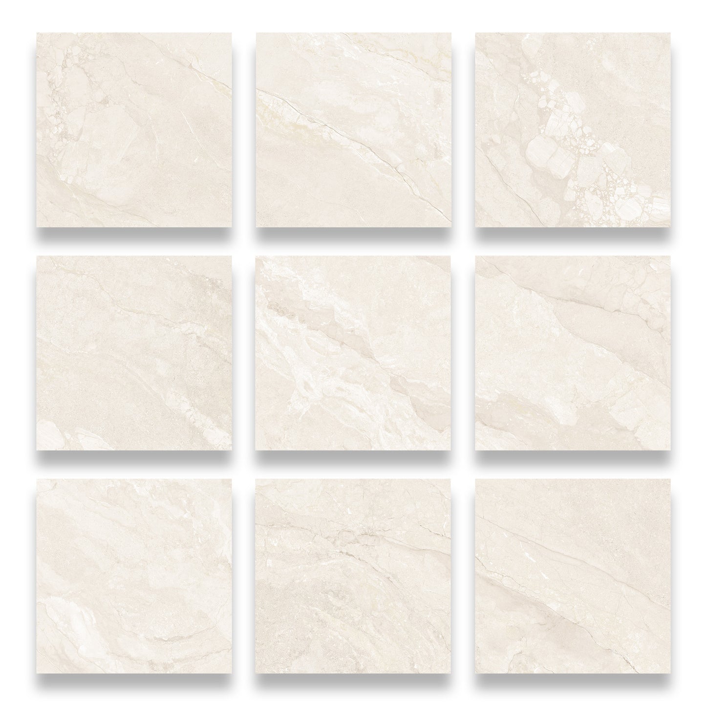 24” x 24” Spanish Callas Matte Stone Look Porcelain Floor and Wall Tile