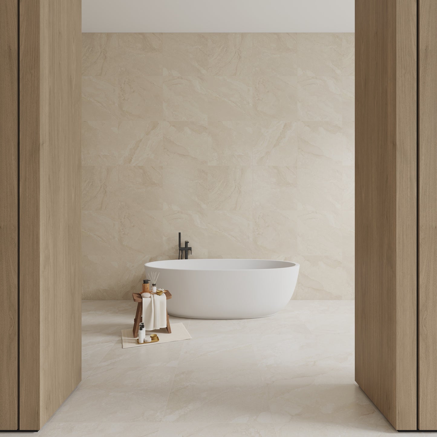24” x 24” Spanish Callas Matte Stone Look Porcelain Floor and Wall Tile