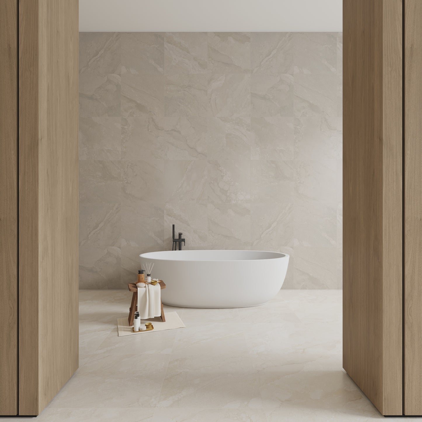 24” x 24” Spanish Callas Matte Stone Look Porcelain Floor and Wall Tile