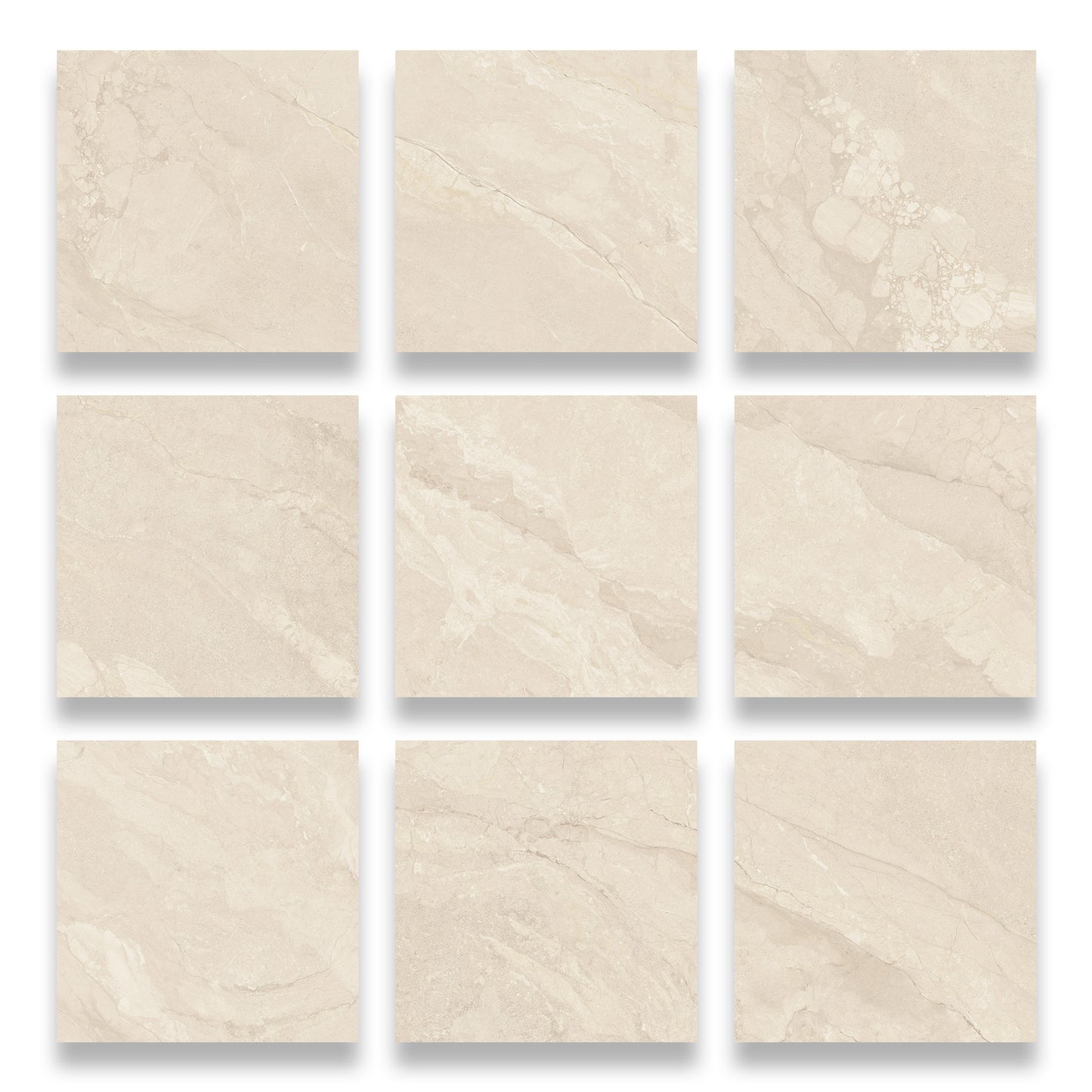 24” x 24” Spanish Callas Matte Stone Look Porcelain Floor and Wall Tile