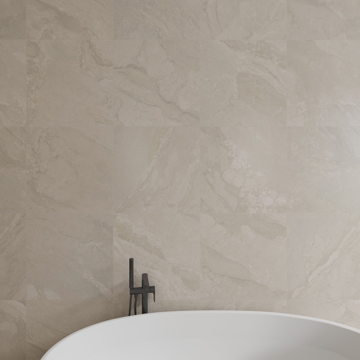 24” x 24” Spanish Callas Matte Stone Look Porcelain Floor and Wall Tile