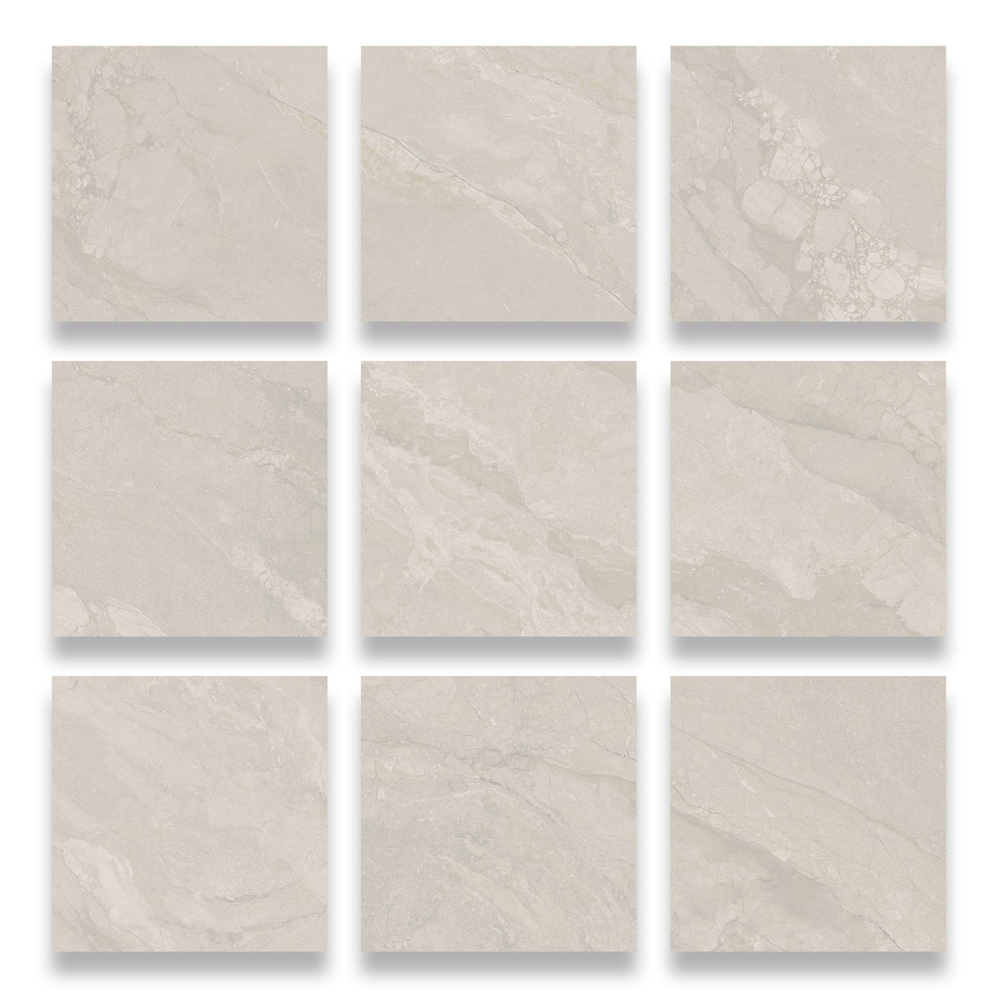 24” x 24” Spanish Callas Matte Stone Look Porcelain Floor and Wall Tile
