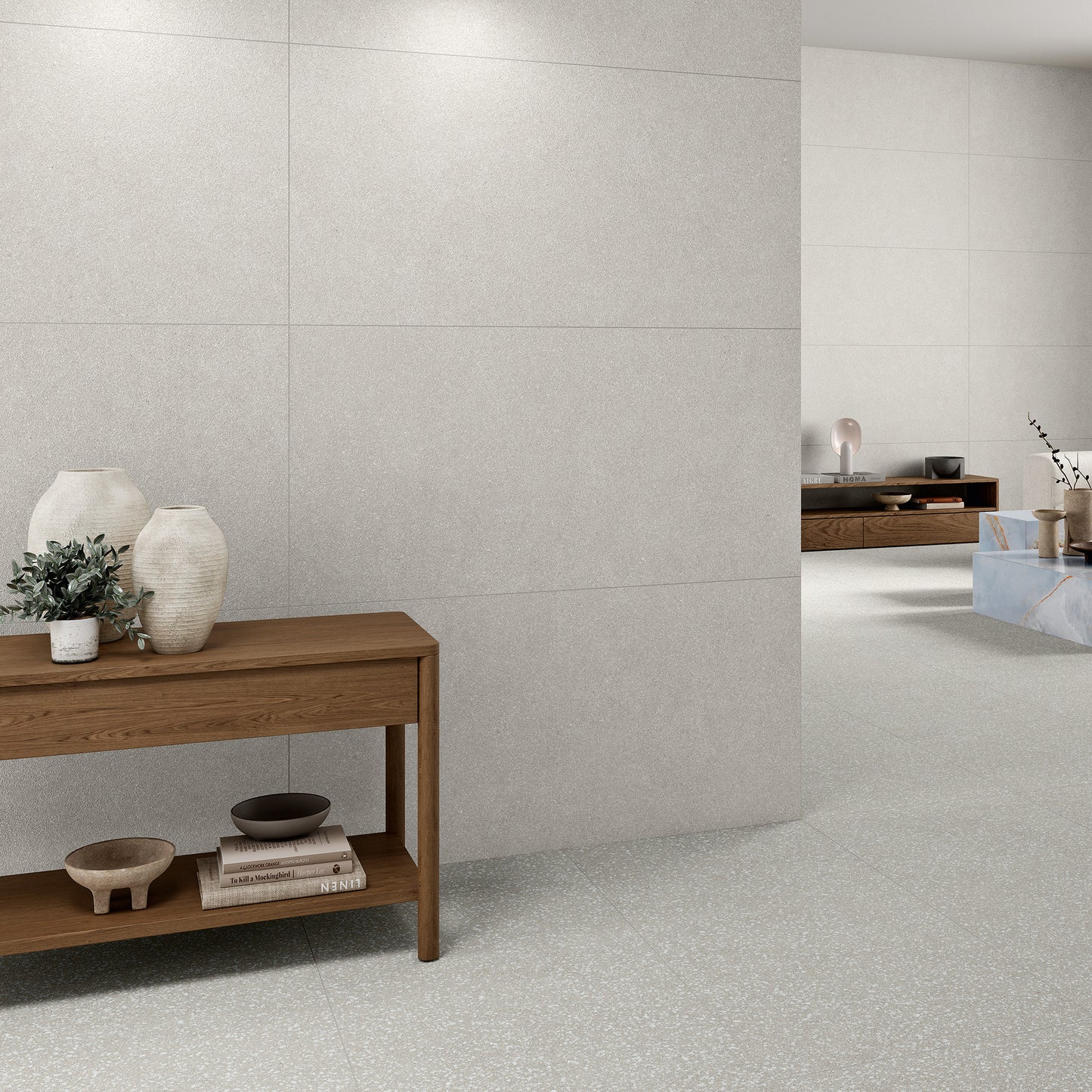 24” x 24” Japanese Kyoto Matte 3D Textured Micro Terrazzo Look Porcelain Floor and Wall Tile