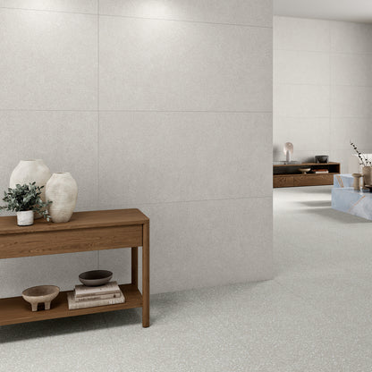 24” x 24” Japanese Kyoto Matte 3D Textured Micro Terrazzo Look Porcelain Floor and Wall Tile
