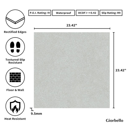 24” x 24” Spanish Koyoto Matte Stone Look Porcelain Floor and Wall Tile