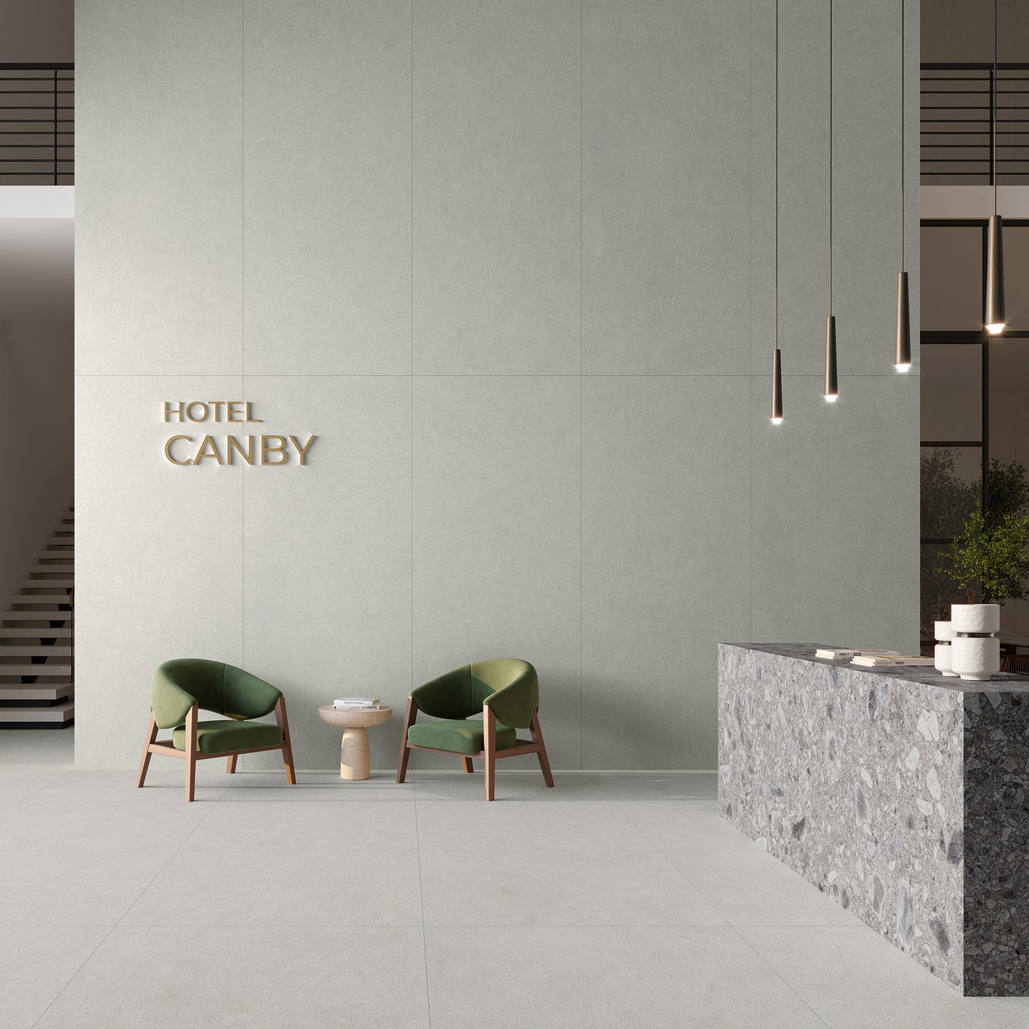 24” x 24” Spanish Koyoto Matte Stone Look Porcelain Floor and Wall Tile