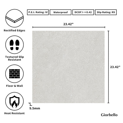24” x 24” Spanish Ciottoli Matte Stone Look Porcelain Floor and Wall Tile