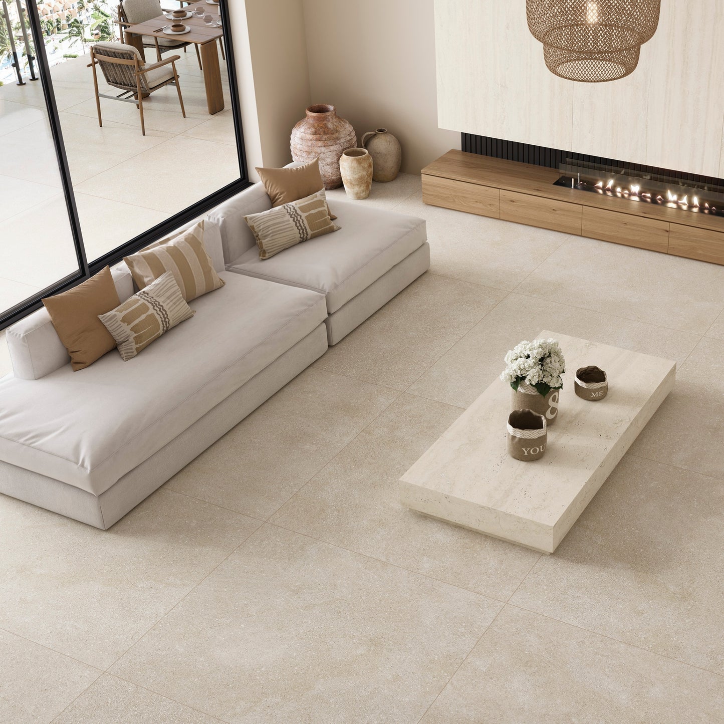 24” x 24” Spanish Ciottoli Matte Stone Look Porcelain Floor and Wall Tile