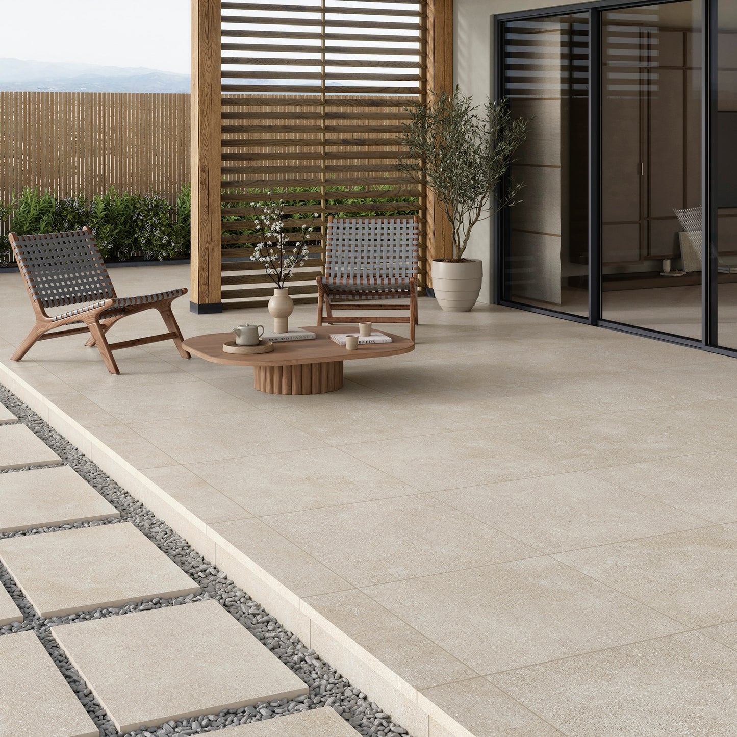 24” x 24” Spanish Ciottoli Matte Stone Look Porcelain Floor and Wall Tile