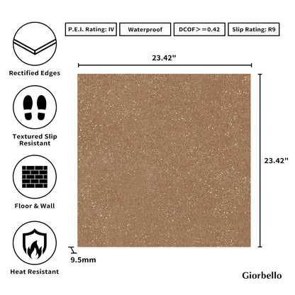 24” x 24” Spanish Ciottoli Matte Stone Look Porcelain Floor and Wall Tile