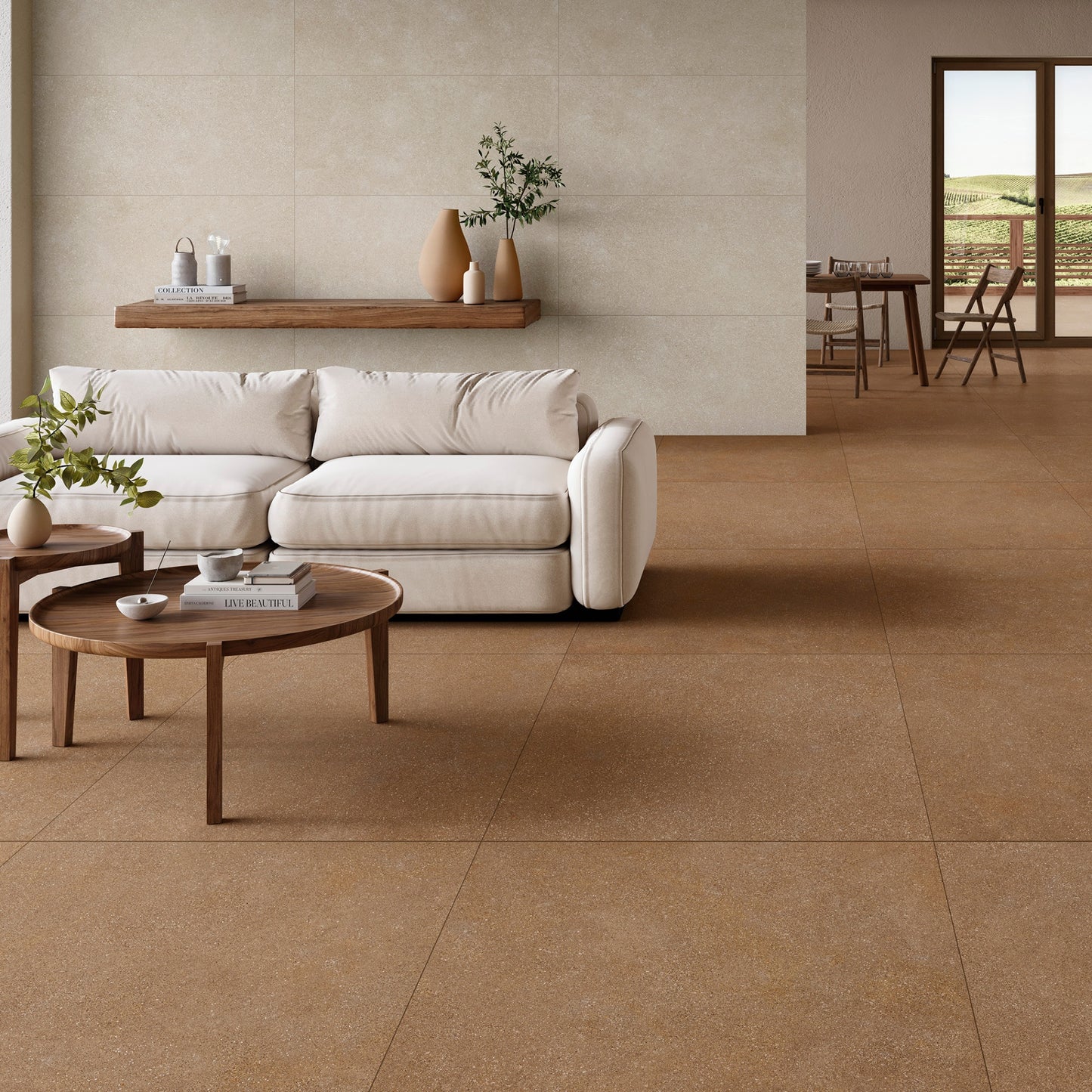 24” x 24” Spanish Ciottoli Matte Stone Look Porcelain Floor and Wall Tile