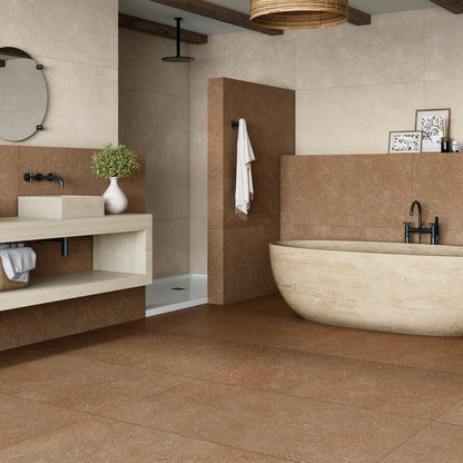 24” x 24” Spanish Ciottoli Matte Stone Look Porcelain Floor and Wall Tile