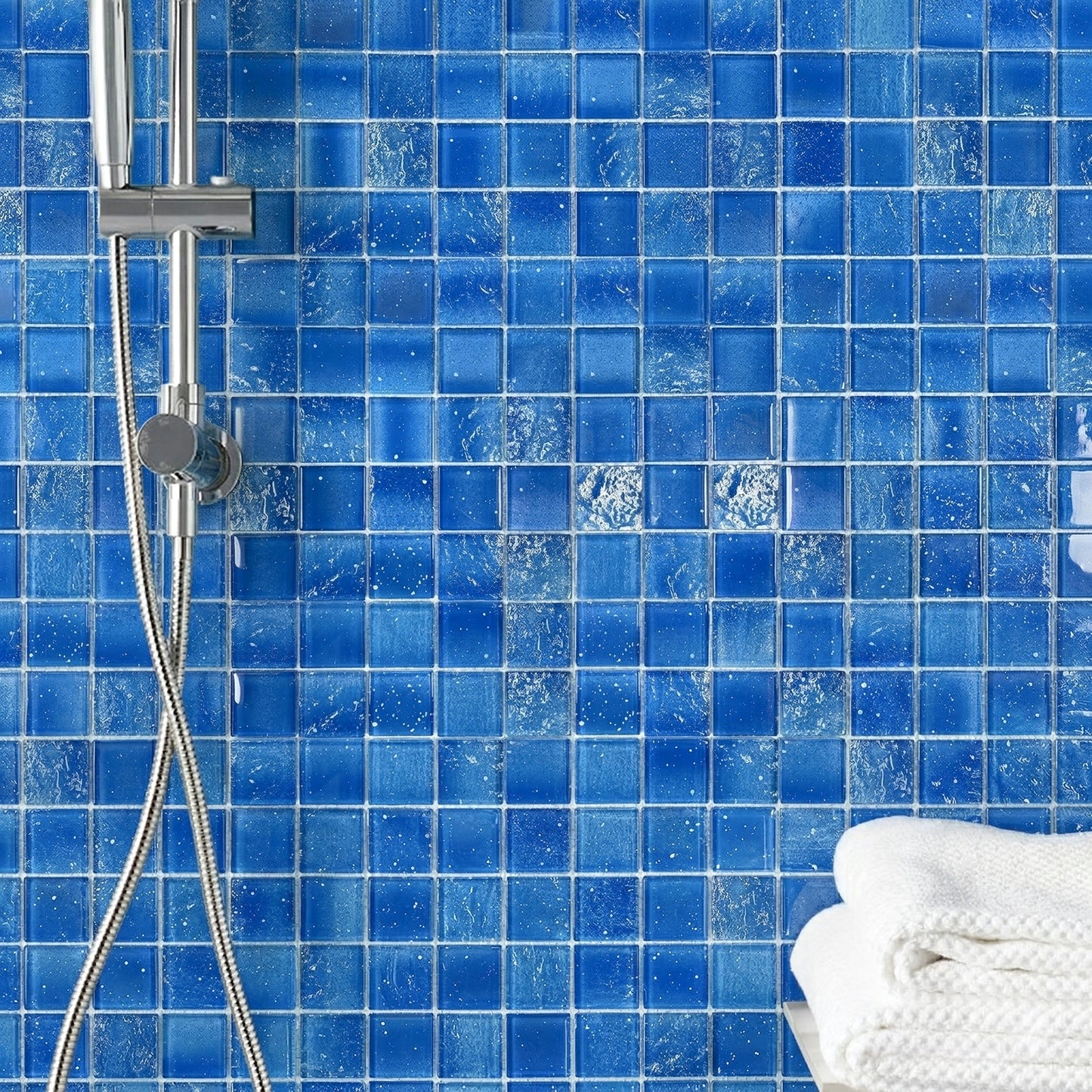 12” x 12” Starlight Glow-in-the-Dark Pool & Wall Glass Mosaic Tile