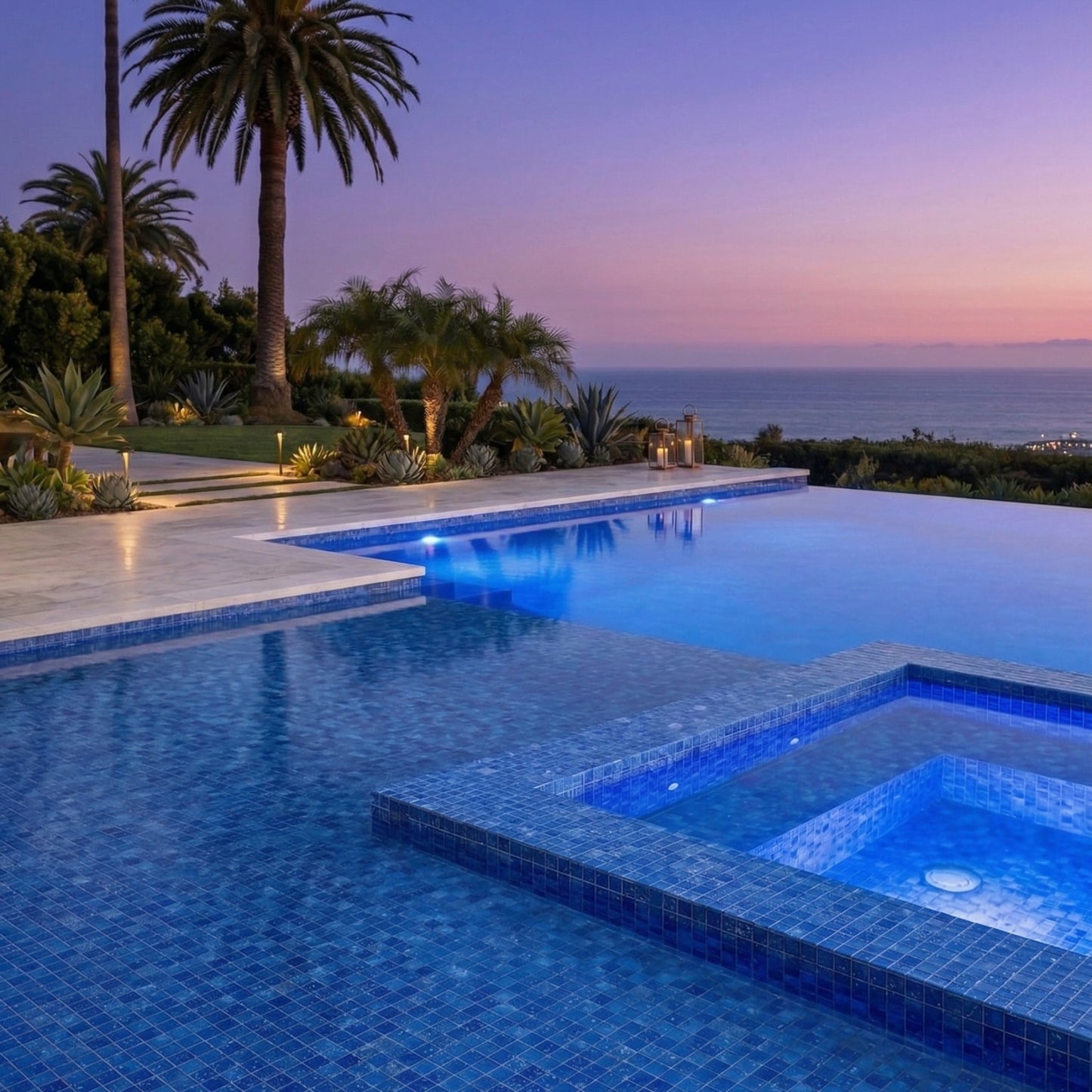 12” x 12” Starlight Glass Mosaic Glowing Pool and Wall Tile