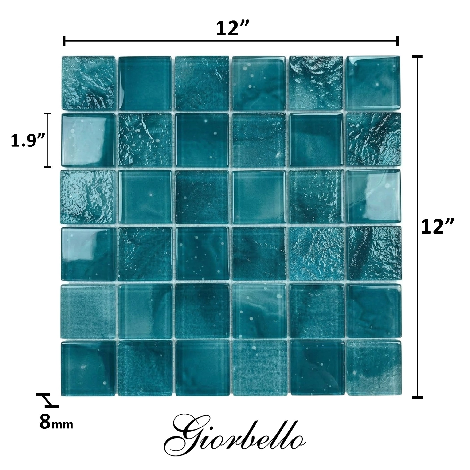 12” x 12” Starlight Glow-in-the-Dark Pool & Wall Glass Mosaic Tile