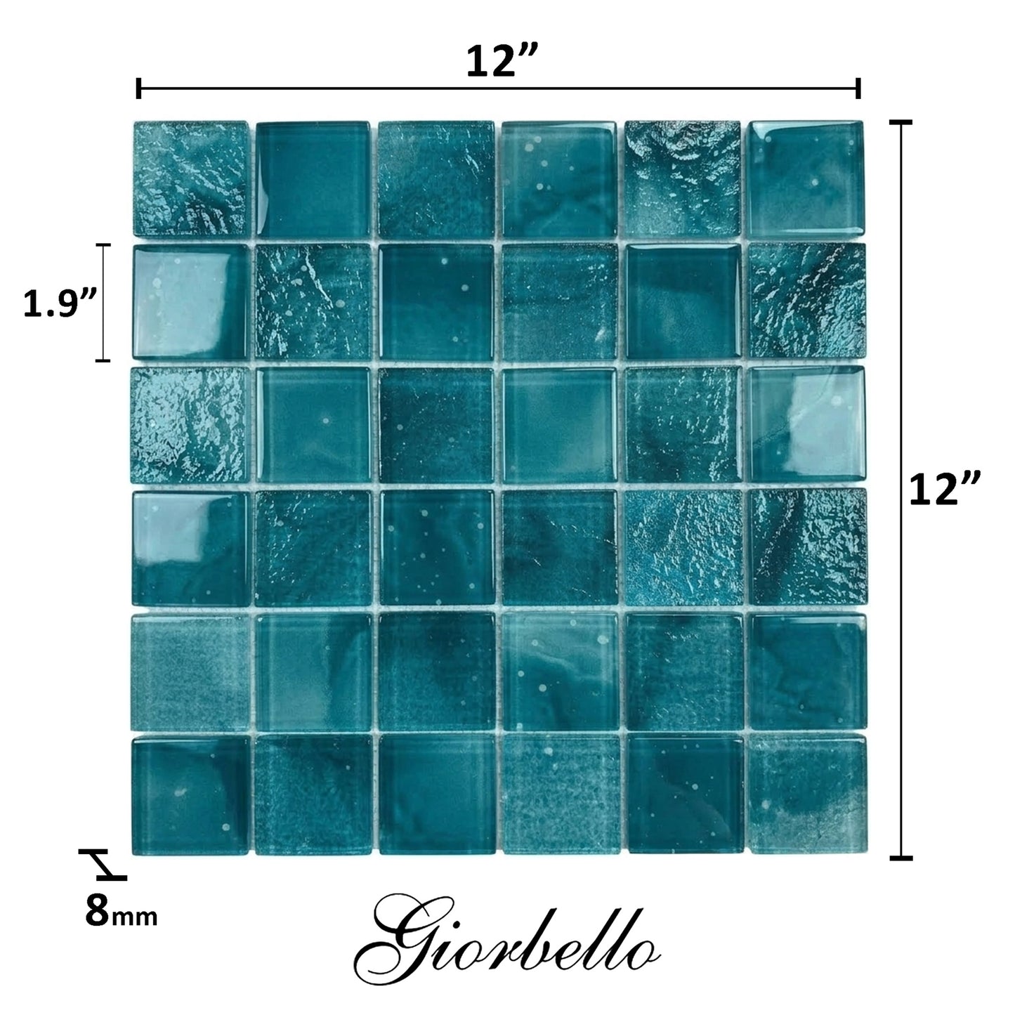 12” x 12” Starlight Glass Mosaic Glowing Pool and Wall Tile