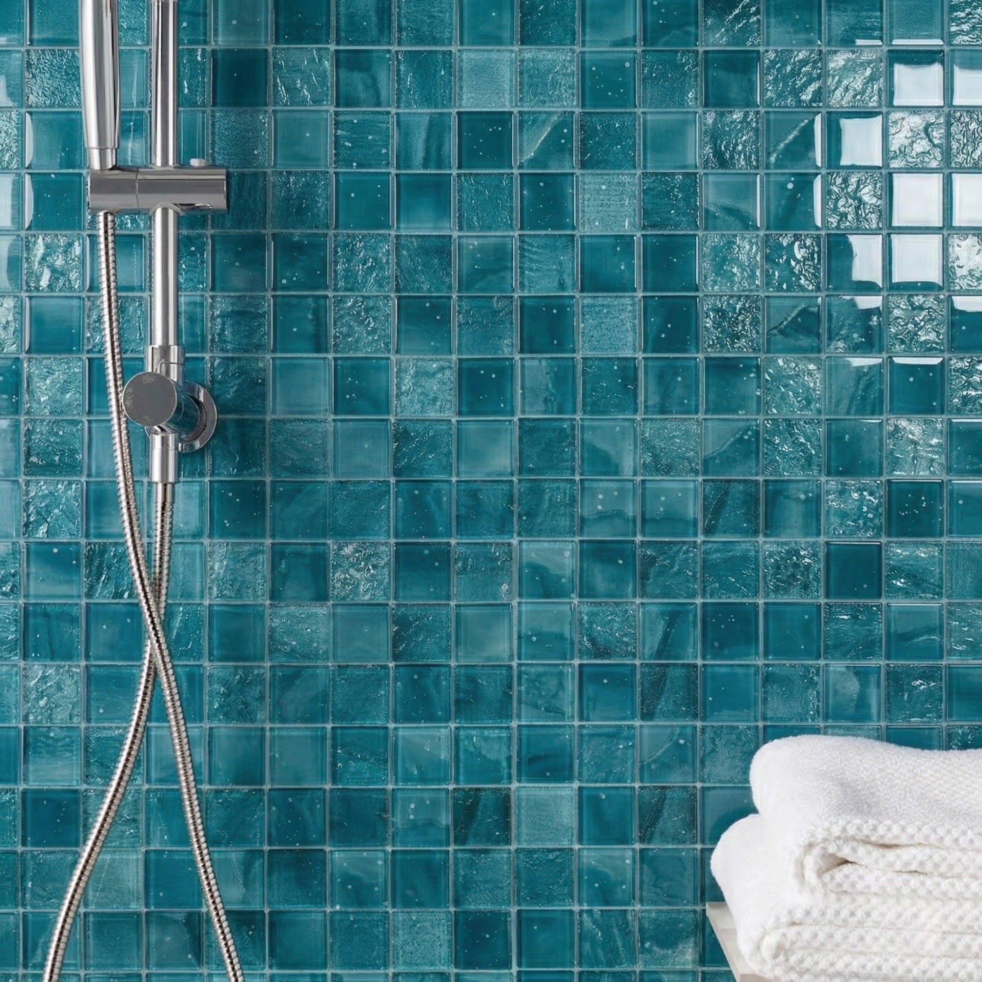 12” x 12” Starlight Glow-in-the-Dark Pool & Wall Glass Mosaic Tile